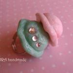 Kawaii Pink And Mint Ice Cream Ring With..