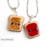 Kawaii Peanut Butter and Jelly Best Friends Necklaces