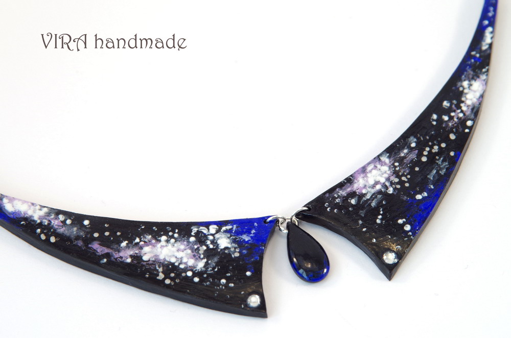 Hand Painted Galaxy Collar Necklace